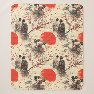 Romantisches Sakura-Kimono-Paar-Muster (3) Sherpadecke