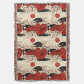 Romantisches Sakura-Kimono-Paar-Muster (4) Decke (Vorderseite Vertikal)