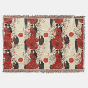 Romantisches Sakura-Kimono-Paar-Muster (4) Decke