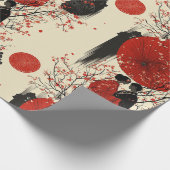 Romantisches Sakura-Kimono-Paar-Muster (4) Geschenkpapier (Ecke)
