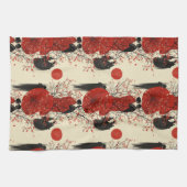 Romantisches Sakura-Kimono-Paar-Muster (4) Geschirrtuch (Horizontal)