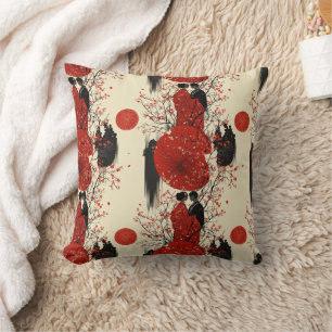 Romantisches Sakura-Kimono-Paar-Muster (4) Kissen