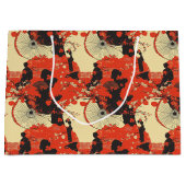 Romantisches Sakura-Kimono-Paar-Muster (5) Große Geschenktüte (Vorderseite)