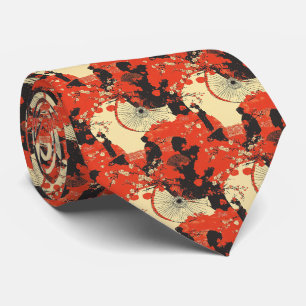 Romantisches Sakura-Kimono-Paar-Muster (5) Krawatte