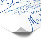 Romantisches Sapphire Blue Fotobooth Gästebuchsign Poster (Ecke)