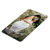 Romantisches Save the Date Vertikales Verlobung Fo Magnet (Linke Seite)