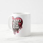 Romantisches Schlagherzendesign Kaffeetasse (Vorderseite Links)