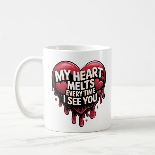 Romantisches Schlagherzendesign Kaffeetasse (Links)