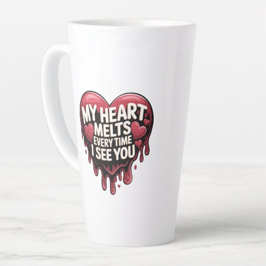 Romantisches Schlagherzendesign Milchtasse (Linke Ecke)