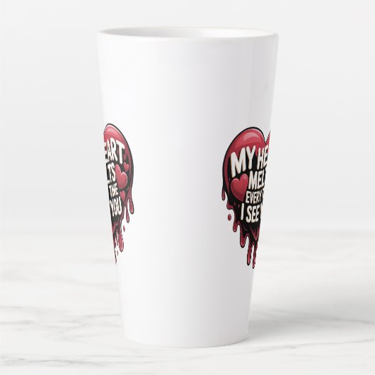 Romantisches Schlagherzendesign Milchtasse (Vorderseite)