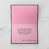 Romantisches Schwarz/Rosa-Schneeflocken-Design Karte (Innenseite)