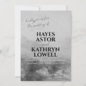 Romantisches Schwarz und Weiß Elegante Klassisches Einladung (Vorderseite)