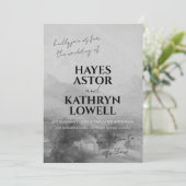 Romantisches Schwarz und Weiß Elegante Klassisches Einladung (Stehend Vorderseite)