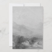 Romantisches Schwarz und Weiß Elegante Klassisches Einladung (Rückseite)