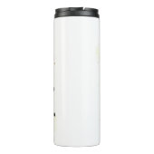 Romantisches Schwarz-Weiß-Blume Thermosbecher (Rückseite)