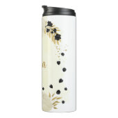 Romantisches Schwarz-Weiß-Blume Thermosbecher (Nach rechts gedreht)