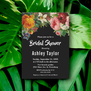 Romantisches Schwarz-Weiß-Brautparty Einladung