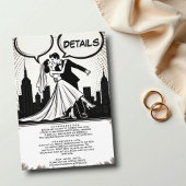 Romantisches Schwarz-Weiß-Comic Hochzeitsbuch Begleitkarte