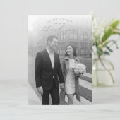 Romantisches Schwarz-Weiß-Foto Dankeskarte (Stehend Vorderseite)