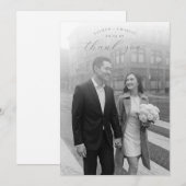 Romantisches Schwarz-Weiß-Foto Dankeskarte (Vorne/Hinten)
