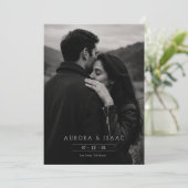 Romantisches Schwarz-Weiß-Foto Save The Date (Stehend Vorderseite)