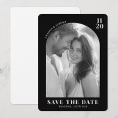 Romantisches Schwarz-Weiß-Foto Save The Date (Vorne/Hinten)