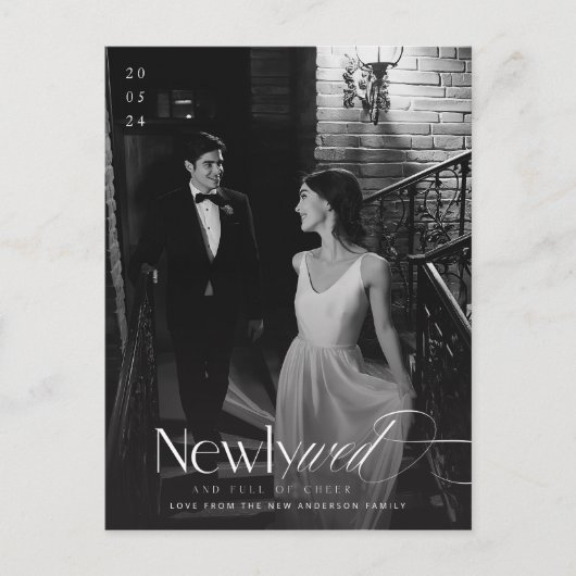 Romantisches Schwarz-Weiß-Foto Weihnachten Postkarte (Vorderseite)