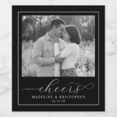 Romantisches Schwarz-Weiß-Foto Weinetikett (Einzelnes Label)