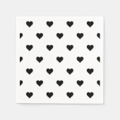 Romantisches Schwarz-Weiß-Herz Elegant für Paare Serviette (Vorderseite)