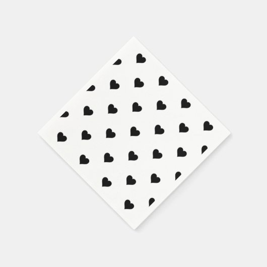 Romantisches Schwarz-Weiß-Herz Elegant für Paare Serviette (Ecke)