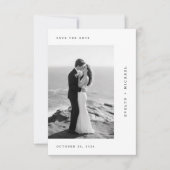 Romantisches Schwarz-Weiß-Hochzeitsfoto Save The Date (Vorderseite)
