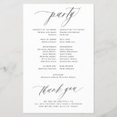 Romantisches Schwarz-Weiß-Hochzeitsprogramm Flyer (Hinten)