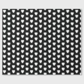 Romantisches Schwarz-Weiß-Liebe Herz Geschenkpapier (Flach)