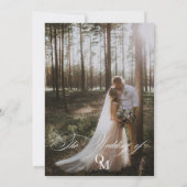 Romantisches Schwarz-Weiß-Script-Foto Hochzeit Einladung (Rückseite)