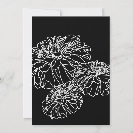 Romantisches Schwarz-weißes, modernes Kleinkind mi Einladung (Rückseite)