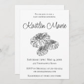 Romantisches Schwarz-weißes, modernes Kleinkind mi Einladung (Vorne/Hinten)