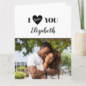 Romantisches Schwarzes 5 Foto I Liebe Sie Valentin Karte (Vorderseite)