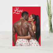 Romantisches schwarzes Paar zum Valentinstag Karte (Vorderseite)
