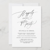 Romantisches Schwarzes Skript, Hochzeitsfeier Einladung (Vorderseite)