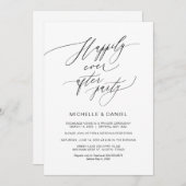 Romantisches Schwarzes Skript, Hochzeitsfeier Einladung (Vorne/Hinten)