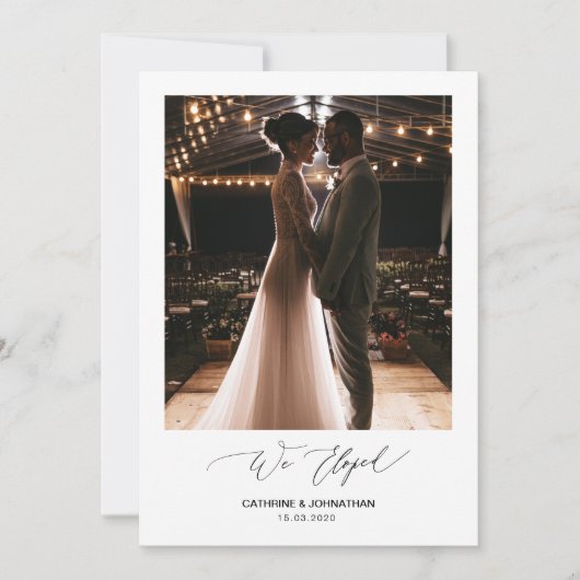 Romantisches Schwarzes Skript, Hochzeitsfeier Einladung (Vorderseite)