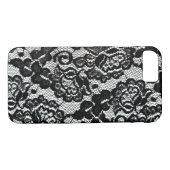 Romantisches schwarzes Spitze-Muster Case-Mate iPhone Hülle (Rückseite (Horizontal))