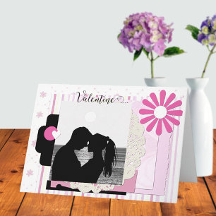 Romantisches Scrapbook Foto Valentine Karte