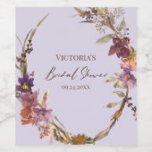 Romantisches Set für Wildblumen Weinetikett (Einzelnes Label)