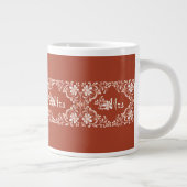 Romantisches Shabby Chic Red Rust Mrs. Wedding Tas Jumbo-Tasse (Rechts)