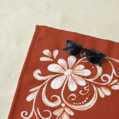 Romantisches Shabby-Chic-Rot-Rost Mr Mrs Frischver Strandtuch (Beispiel)