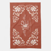 Romantisches Shabby Chic Roter Rust Geschirrtuch (Vertikal)