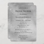 Romantisches Silver Floral Lace Brautparty Einladung (Vorne/Hinten)