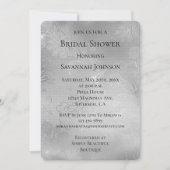 Romantisches Silver Floral Lace Brautparty Einladung (Vorderseite)