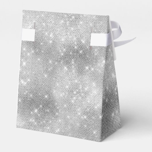 Romantisches Silver Sparkle-Brautparty Geschenkschachtel (Rückseite)